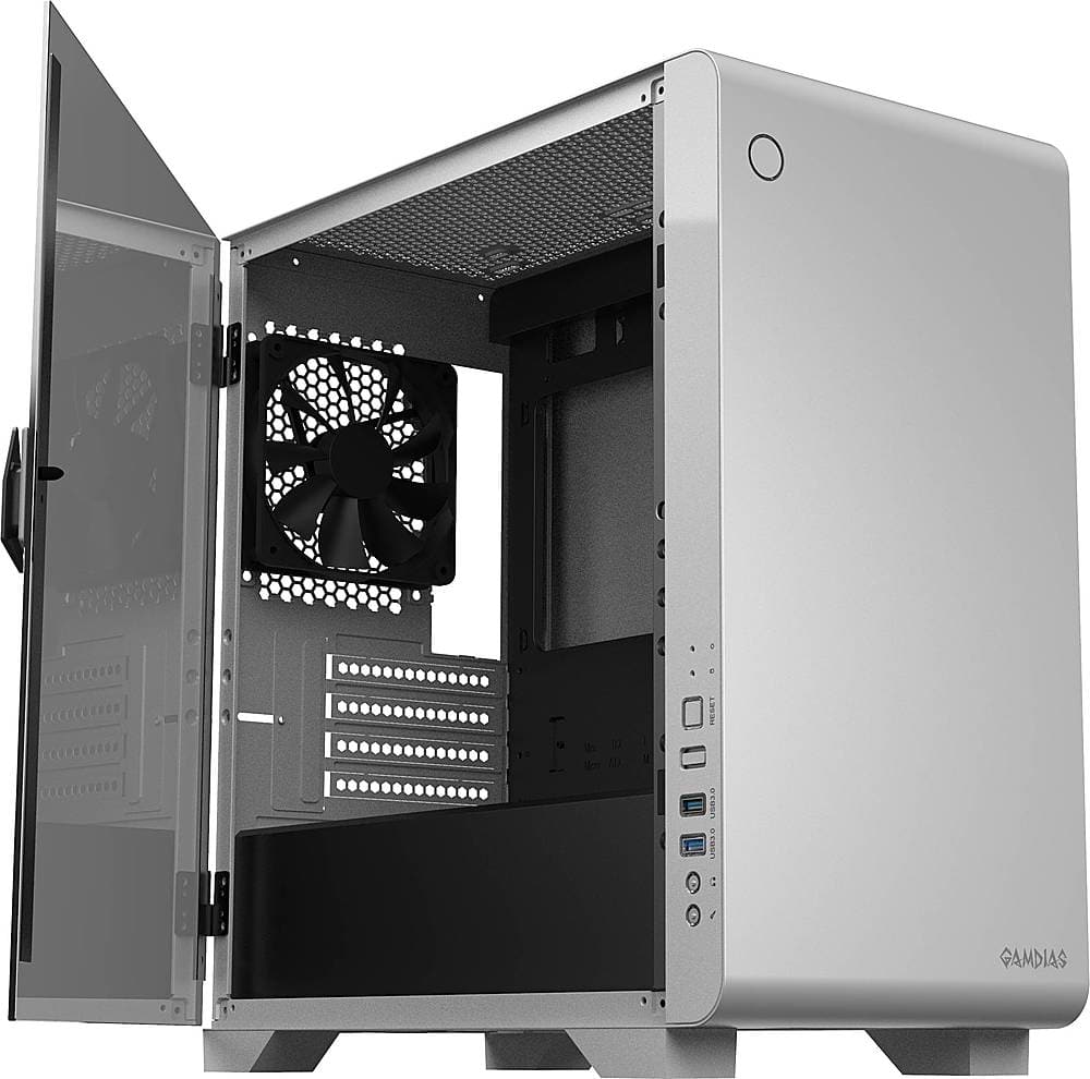 GAMDIAS - Mars E2 Micro ATX Mini-Tower Case - White