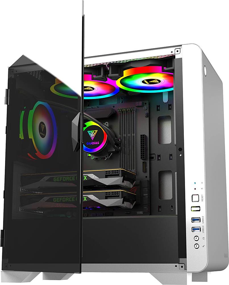 GAMDIAS - Mars E2 Micro ATX Mini-Tower Case - White