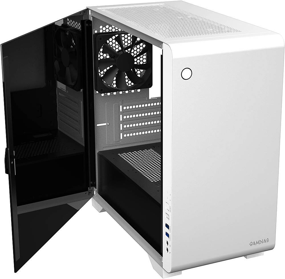 GAMDIAS - Mars E2 Micro ATX Mini-Tower Case - White