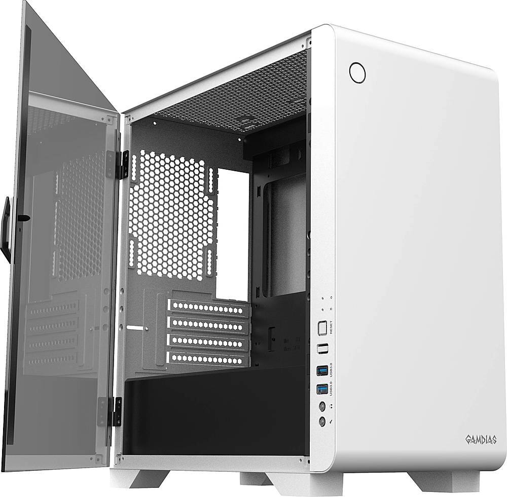 GAMDIAS - Mars E2 Micro ATX Mini-Tower Case - White