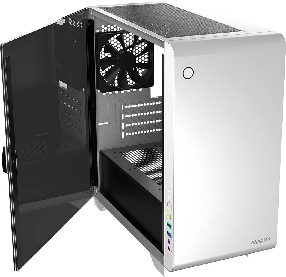 GAMDIAS - Mars E2 Micro ATX Mini-Tower Case - White