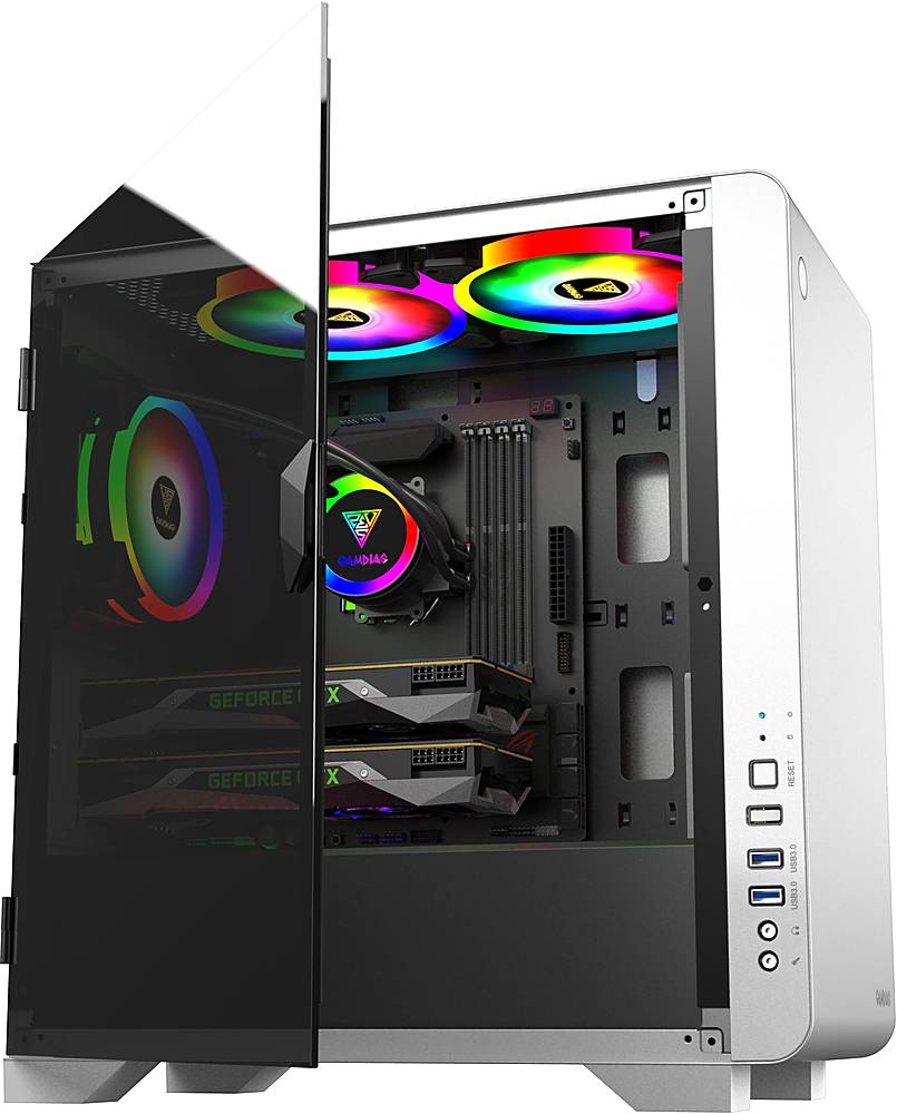 GAMDIAS - Mars E2 Micro ATX Mini-Tower Case - White