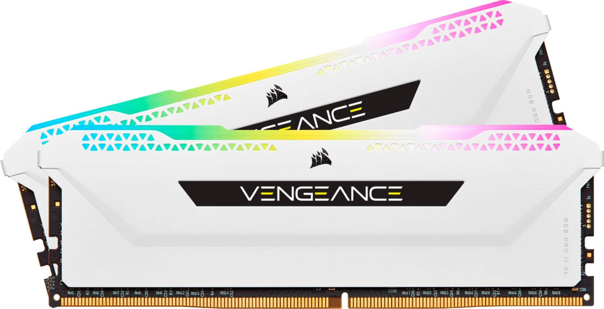 CORSAIR - VENGEANCE RGB PRO SL 32GB (2x16GB) DDR4 3600MHz C18 UDIMM Desktop Memory - White