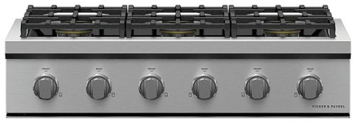 Fisher & Paykel - 36 in Professional Gas Rangetop 5 Burners - Stainless Steel