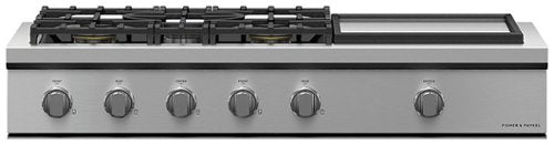 Fisher & Paykel - 48 in. Wide 5 Burner  Professional Gas Rangetop  with Griddle - Stainless Steel