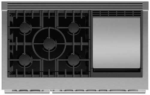 Fisher & Paykel - 48 in. Wide 5 Burner 7.7 Cu. Ft. Freestanding Double Oven Gas Convection Range - Stainless Steel