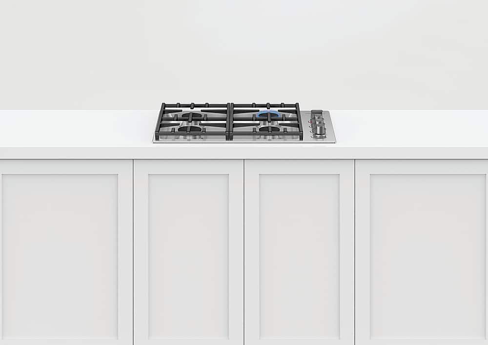 Fisher & Paykel - 30 in. Wide 4 Burner Professional Drop-In Gas Cooktop with Halo - Stainless Steel