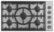 Fisher & Paykel - 36 in. Wide 5 Burner Provessional Drop-In Gas Cooktop with Halo - Stainless Steel