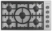 Fisher & Paykel - 36 in. Wide 5 Burner Provessional Drop-In Gas Cooktop with Halo - Stainless Steel