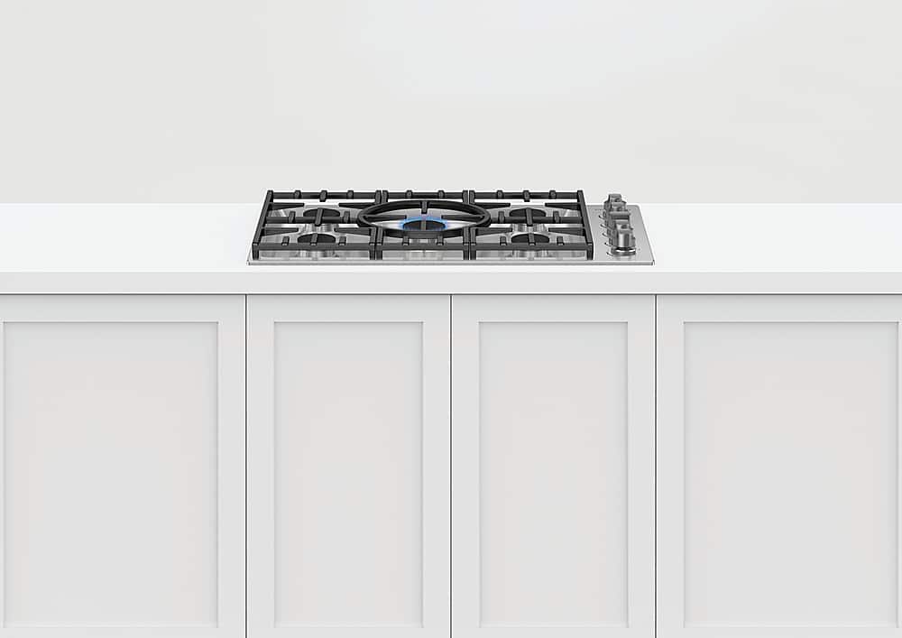 Fisher & Paykel - 36 in. Wide 5 Burner Provessional Drop-In Gas Cooktop with Halo - Stainless Steel
