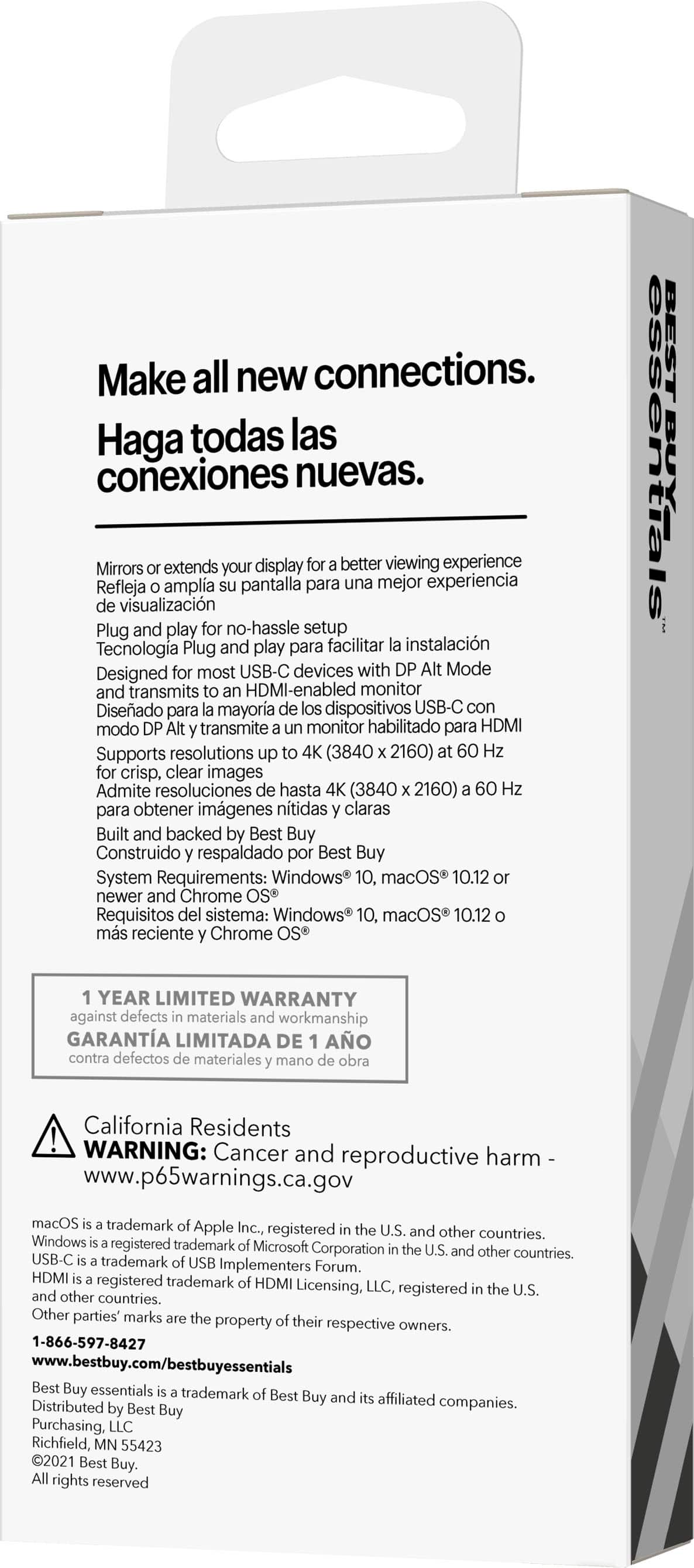 Best Buy essentials™ - USB-C to HDMI Adapter - White