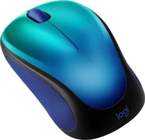 Logitech - Design Collection Limited Edition Wireless 3-button Optical Ambidextrous Mouse with Colorful Designs - Wireless - Blue Aurora