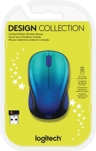 Logitech - Design Collection Limited Edition Wireless 3-button Optical Ambidextrous Mouse with Colorful Designs - Wireless - Blue Aurora
