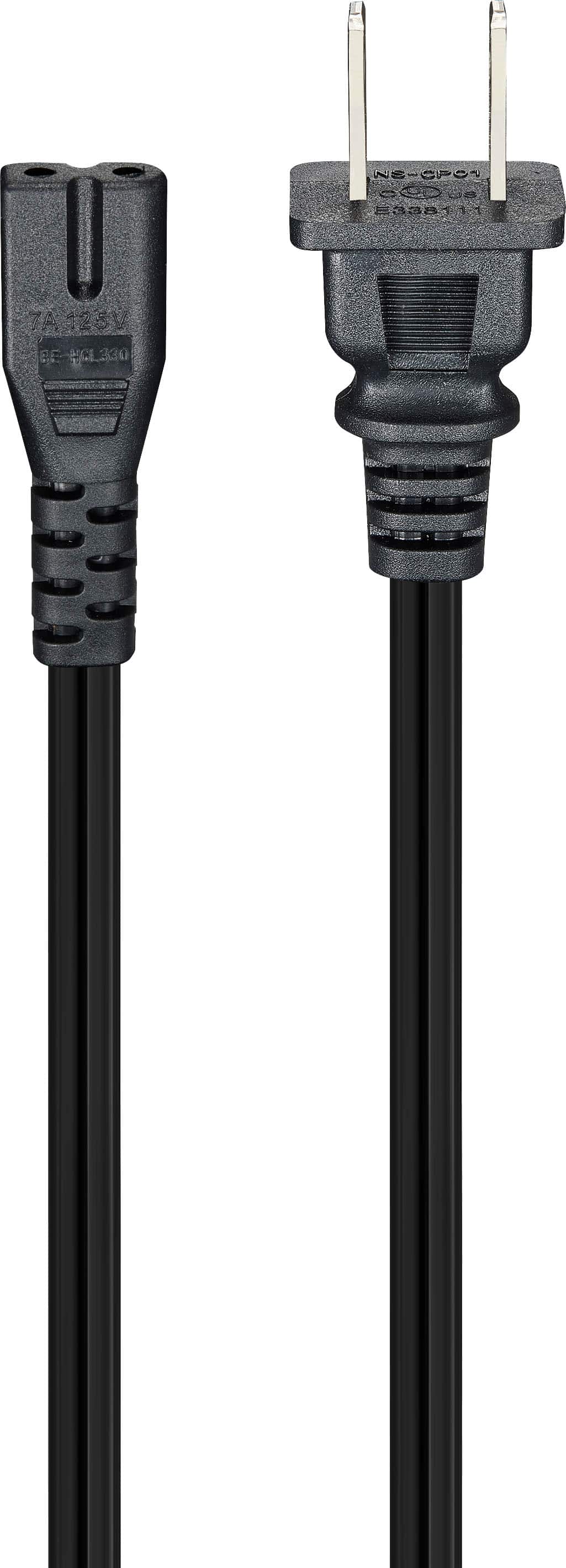 Best Buy essentials™ - 6' 2-Slot Polarized Power Cord - Black