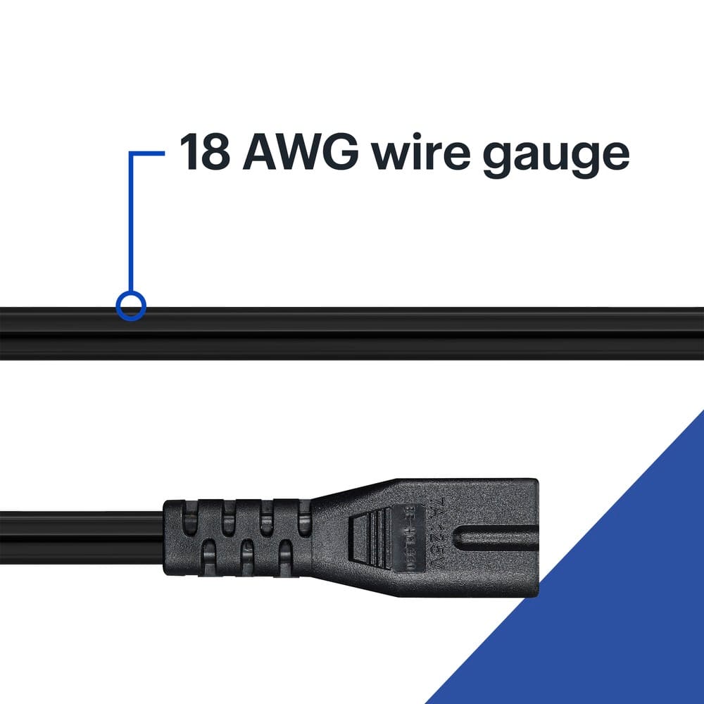 Best Buy essentials™ - 6' 2-Slot Polarized Power Cord - Black