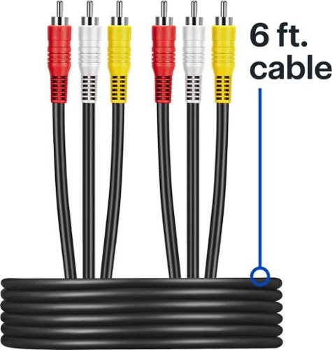 Best Buy essentials™ - 6' Composite A/V Cable - Black