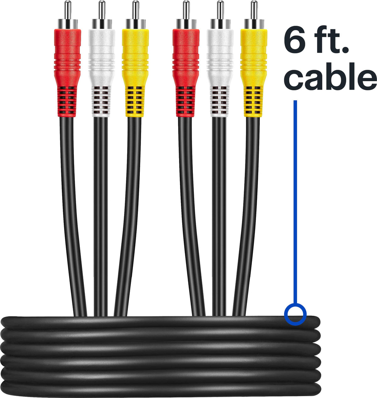 Best Buy essentials™ - 6' Composite A/V Cable - Black