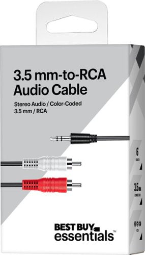 Best Buy essentials™ - 6' 3.5 mm to Stereo Audio RCA Cable - Black