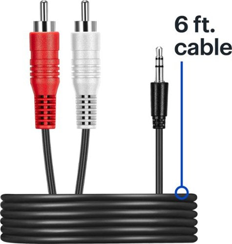 Best Buy essentials™ - 6' 3.5 mm to Stereo Audio RCA Cable - Black
