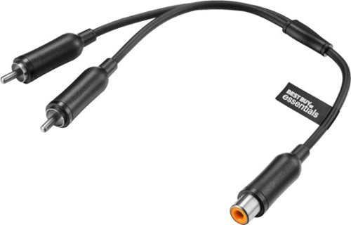 Best Buy essentials™ - 6" 2-Way 1-Female to 2-Male RCA Splitter - Black
