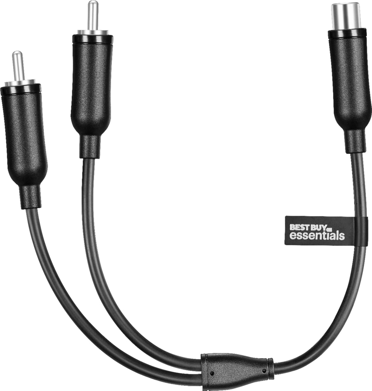 Best Buy essentials™ - 6" 2-Way 1-Female to 2-Male RCA Splitter - Black