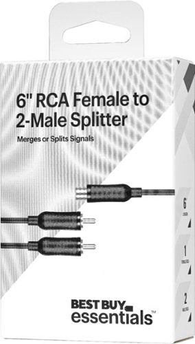 Best Buy essentials™ - 6" 2-Way 1-Female to 2-Male RCA Splitter - Black