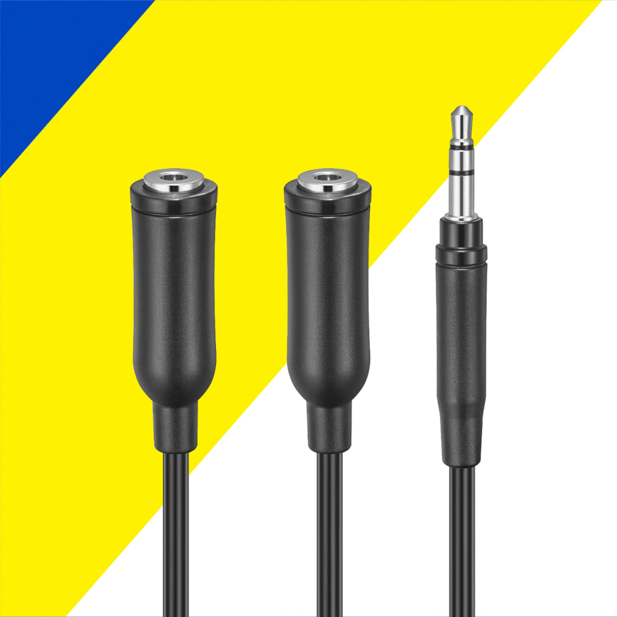Best Buy essentials™ - 6" 2-Way Audio Splitter - Black