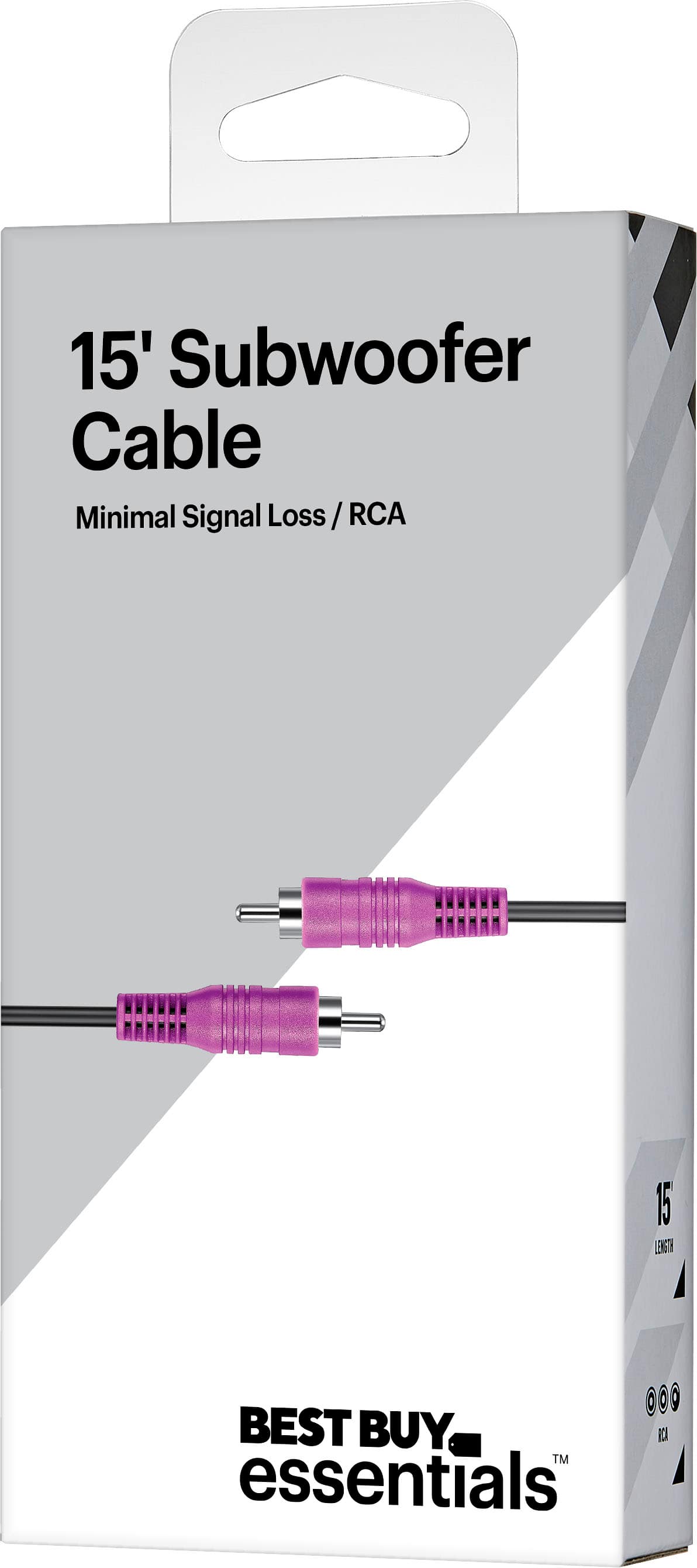 Best Buy essentials™ - 15’ RCA Cable for Subwoofers - Black
