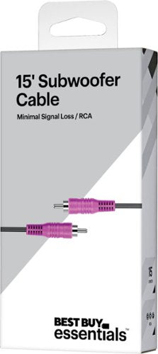 Best Buy essentials™ - 15’ RCA Cable for Subwoofers - Black