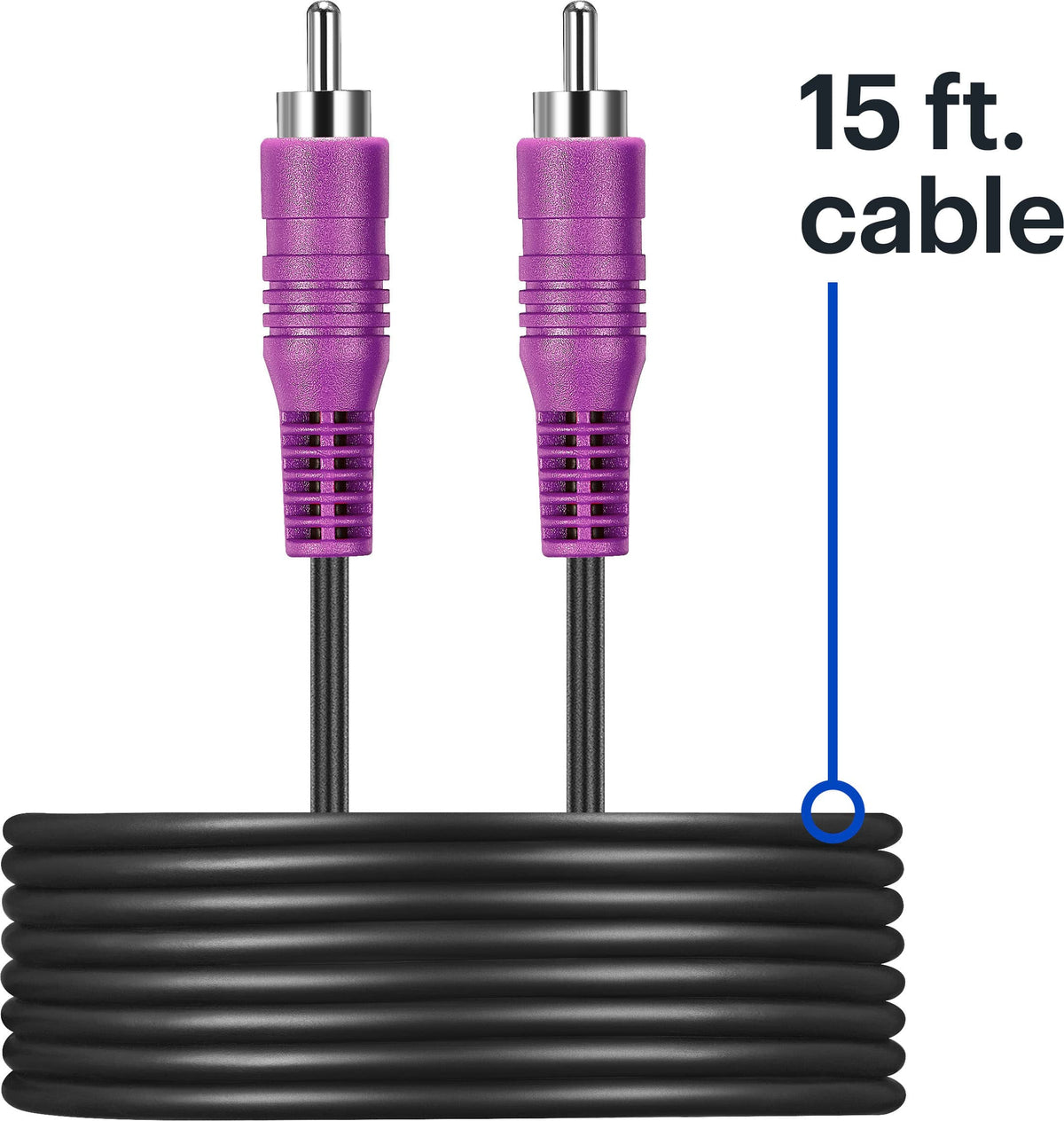 Best Buy essentials™ - 15’ RCA Cable for Subwoofers - Black