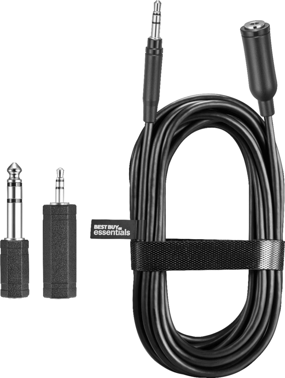 Best Buy essentials™ - 12' Headphone Extension Kit & Adapters - Black