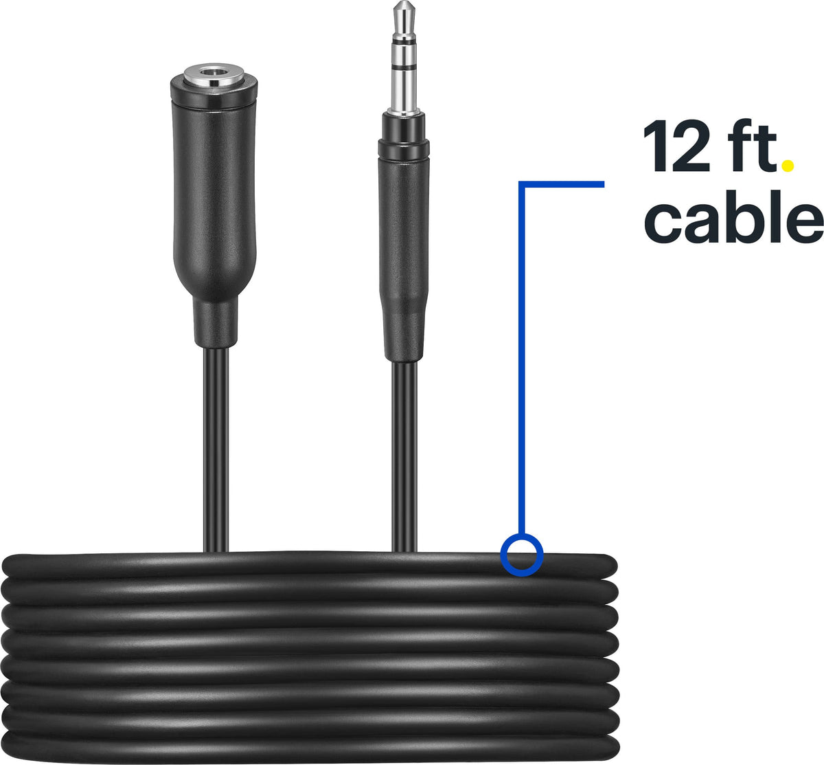 Best Buy essentials™ - 12' Headphone Extension Kit & Adapters - Black