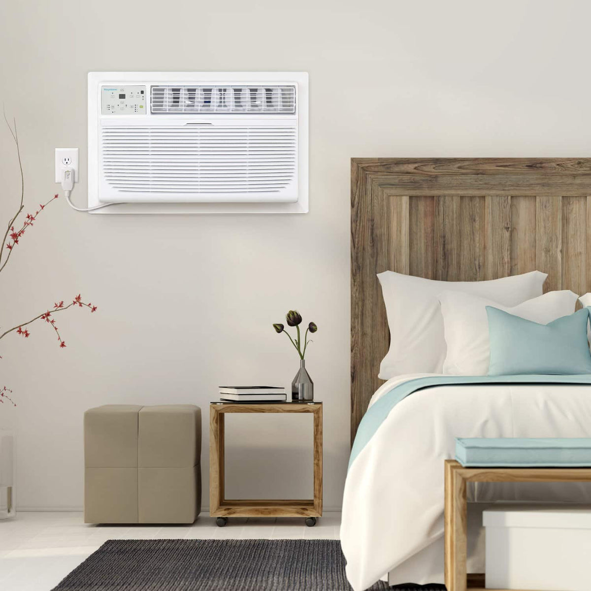 Keystone - 14,000 BTU 230V Through-the-Wall Air Conditioner with Follow Me LCD Remote Control - White