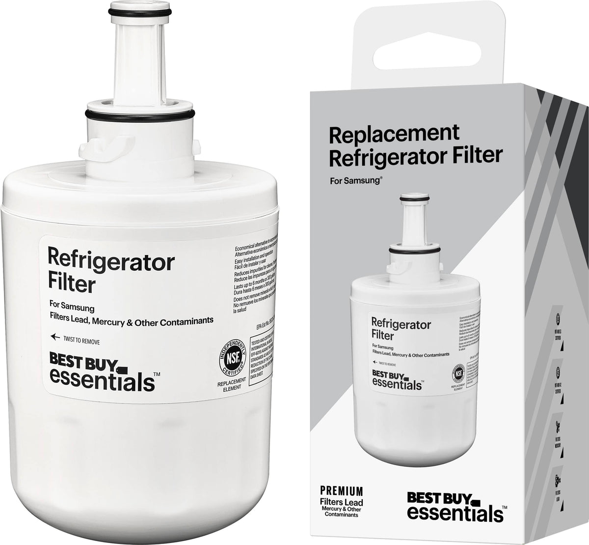 Best Buy essentials™ - NSF 42/53 Water Filter Replacement for Select Samsung Refrigerators - White