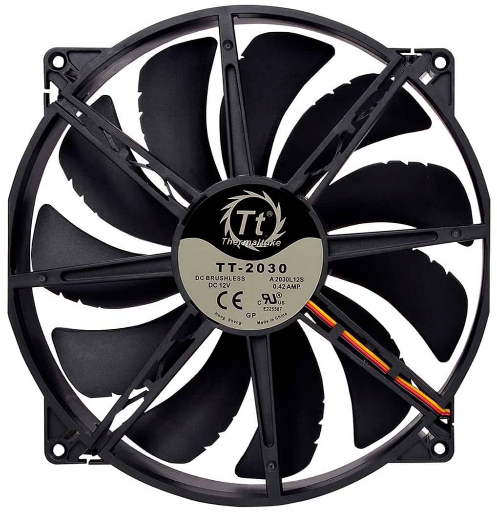 Thermaltake - Pure 20 200mm Quiet High Airflow Case Cooling Fan with Anti-Vibration Mounting System - Black
