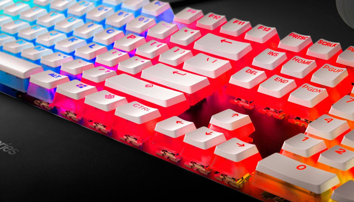 SteelSeries - PRISMCAPS – Universal Double Shot PBT Keycaps - White