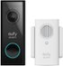 eufy - Smart Wi-Fi Video Doorbell 2K Battery Operated/Wired with Chime - White/Black