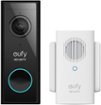 eufy - Smart Wi-Fi Video Doorbell 2K Battery Operated/Wired with Chime - White/Black