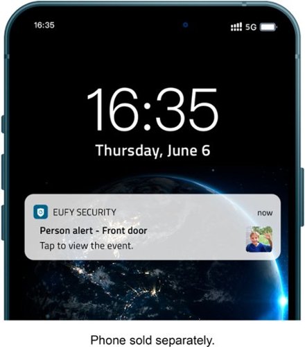 eufy - Smart Wi-Fi Video Doorbell 2K Battery Operated/Wired with Chime - White/Black