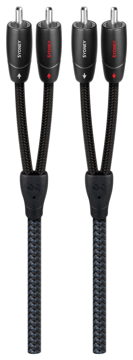 AudioQuest - Sydney RCA > RCA 2.0' Analog Audio Interconnect Cable - Dark Gray on Black