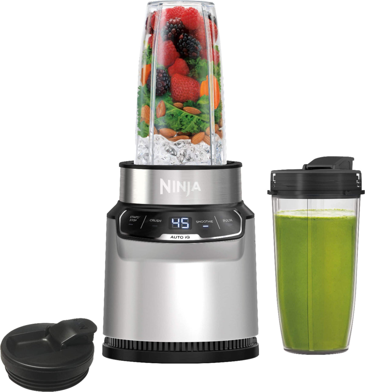 Ninja - Nutri-Blender Pro Personal Blender with Auto-iQ - Cloud Silver