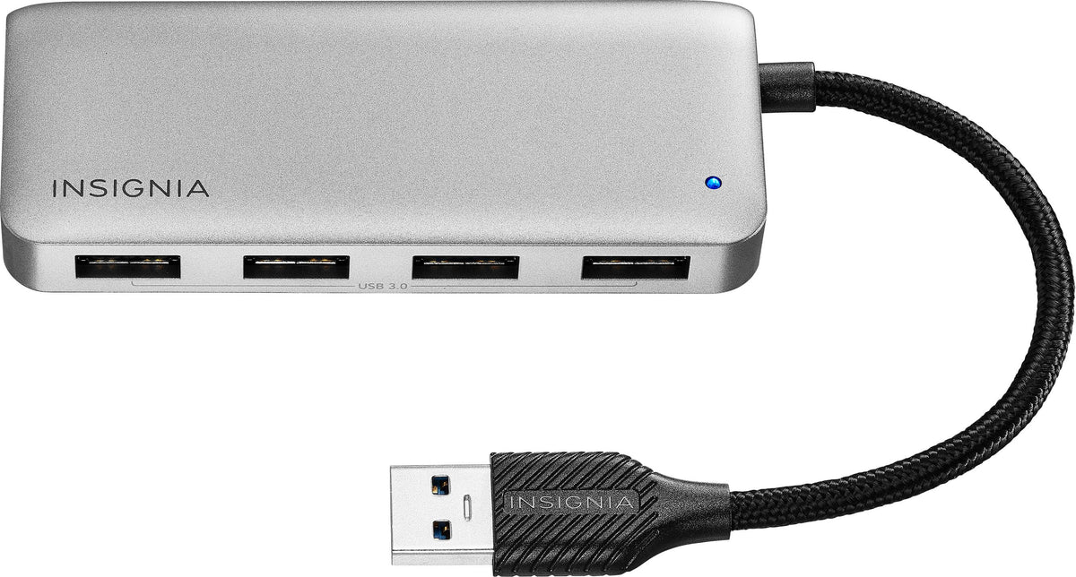 Insignia™ - 4-Port USB 3.0 Hub - Gray