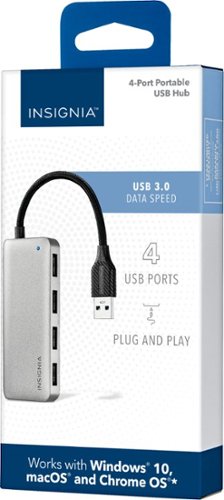 Insignia™ - 4-Port USB 3.0 Hub - Gray