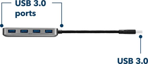 Insignia™ - 4-Port USB 3.0 Hub - Gray