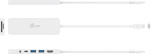 j5create - USB-C Multi-Port Hub with Power Delivery for Mac, PC and More - White