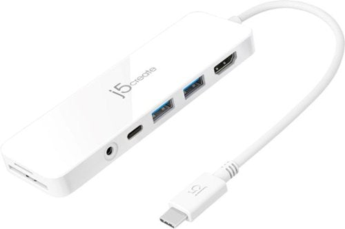 j5create - USB-C Multi-Port Hub with Power Delivery for Mac, PC and More - White