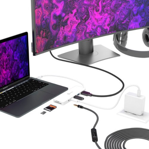 j5create - USB-C Multi-Port Hub with Power Delivery for Mac, PC and More - White
