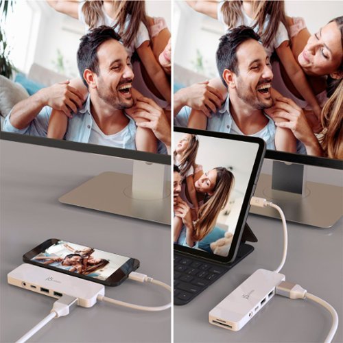 j5create - USB-C Multi-Port Hub with Power Delivery for Mac, PC and More - White