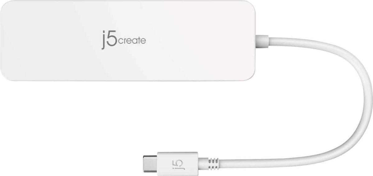j5create - USB-C Multi-Port Hub with Power Delivery for Mac, PC and More - White