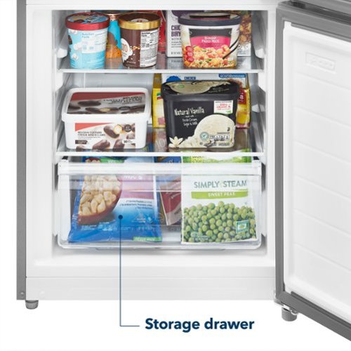 Insignia™ - 24 in. Wide 11.5 Cu. Ft. Bottom Mount Refrigerator with ENERGY STAR Certification - Stainless Steel